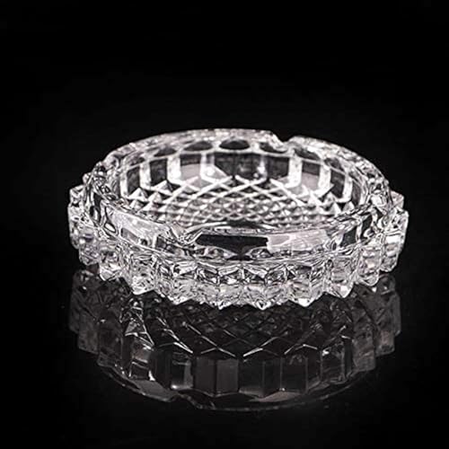 Image of NeWine Italian Premium Glass Ashtray | Tabletop Ash Tray for Indoor & Outdoor Use | Home Decor Ashtray | Hard Glass | BPA Free (Classic Crystel)