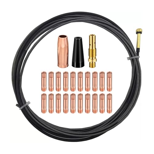 MIG GUN Contact tips Nozzle Diffuser Liner kit Compatible with Lincoln SP-125 Plus SP-130T SP-180T Replace consumables (24pcs .035