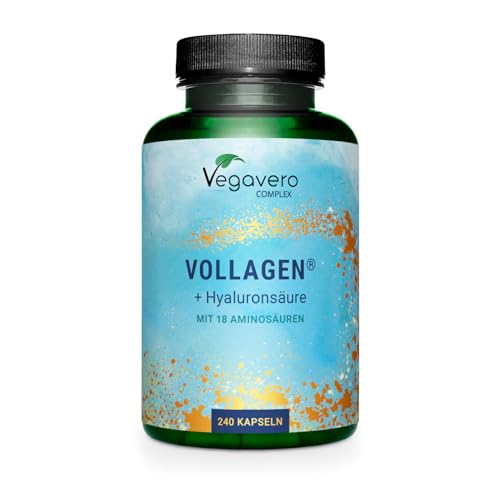Vegavero Colágeno Vegano + Ácido Hialurónico | DOSIS ALTA | Piel + Cabello + Antiedad | AMINOÁCIDOS | Articulaciones + Masa Muscular | Materia Premium: Vollagen | Sin Aditivos