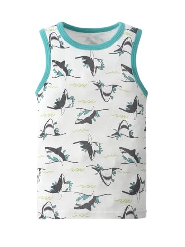 Image of benetia Toddler Baby Boys Cotton Sleeveless Tank Top Cartoon Dinosau Undershirts Kids 18 Months- 8Years 3-Pack