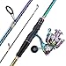 Sougayilang Spinning Fishing Reel Rod Combo, Two Pieces Colorful Poratble Light Weight Fishing Rod with Powerful Fishing Gear for Freshwater Saltwater
