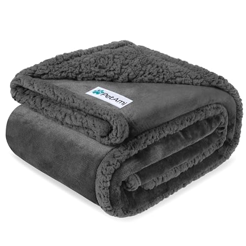 PetAmi Waterproof Dog Blanket for Couch, Extra Large 80x60, Pee Proof Sherpa Fleece Reversible Pet...
