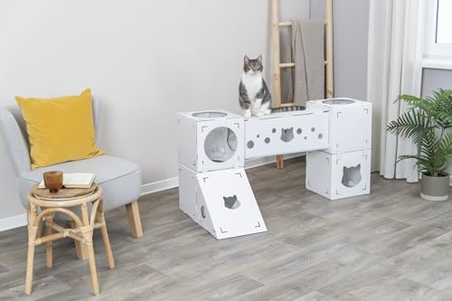 TRIXIE Condomínio modular para gatos Finca Felice, torre de brincar para gatos, casa de gato ondulad