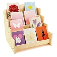 4 Stöckiger Postkartenständer aus Holz, Grußkartenständer für Postkarten, Kartenaufsteller Postkartenhalter, Display Ständer Verkaufsständer, Aufbewahrung für Einzelhandel Zuhause Bastelarbeiten