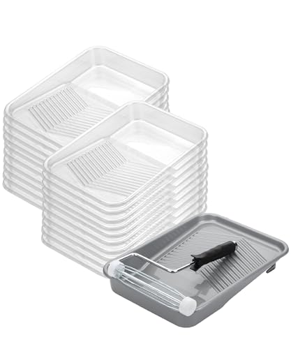 Bates- Paint Tray Set, 9 Inch, 22 pcs, 1x 9 Inch Paint Roller Tray, 20x Disposable Plastic Liners & 1x Roller Frame