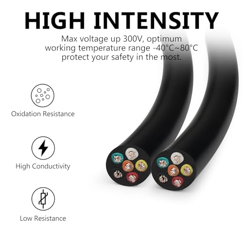 18 Gauge 6 Conductor Electrical Wire, 16.4FT 18AWG PVC Thermostat Wire, Low Voltage Landscape Wire, Flexible Cord for LED Lighting Strips Automotive Garden Bell Speaker by LEDLampsWorld - Image 5