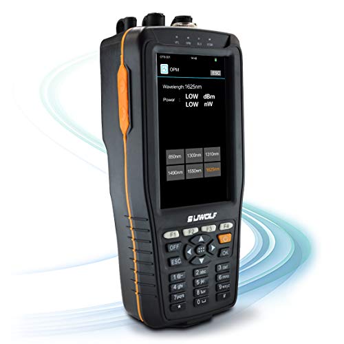 SUWOLF 1310/1550nm 22/20dB Handheld 4in1 Mini OTDR +VFL+OPM+OLS 4” Touchscreen 60Km Glasfaser Tester/LWL Tester/Optische Zeitbereichs-Reflektometer mit SC(APC)+FC(APC)+FC zu LC(APC) Adapter