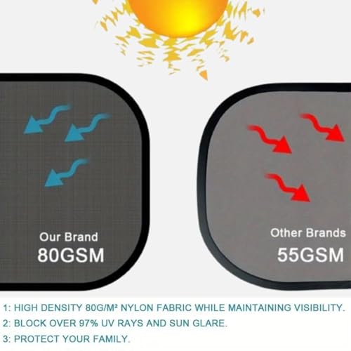 Image of AutokraftZ 𝗨𝗻𝗶𝘃𝗲𝗿𝘀𝗮𝗹 Car Window Sun Shade Protector for Heat Reduction 𝗣𝗔𝗖𝗞 𝗼𝗳 𝟮 with Suction Cup Easy to Use | Car Glass Cover for Sunlight | Shield & Blinds with 𝗘𝘅𝘁𝗿𝗮 𝗗𝗮𝗿𝗸