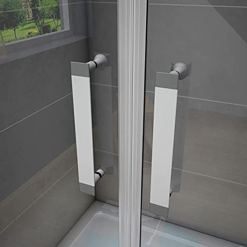 AICA SANITARIOS Mampara de Ducha Puerta Abatible Doble 5mm (81-85) x185cm Gris