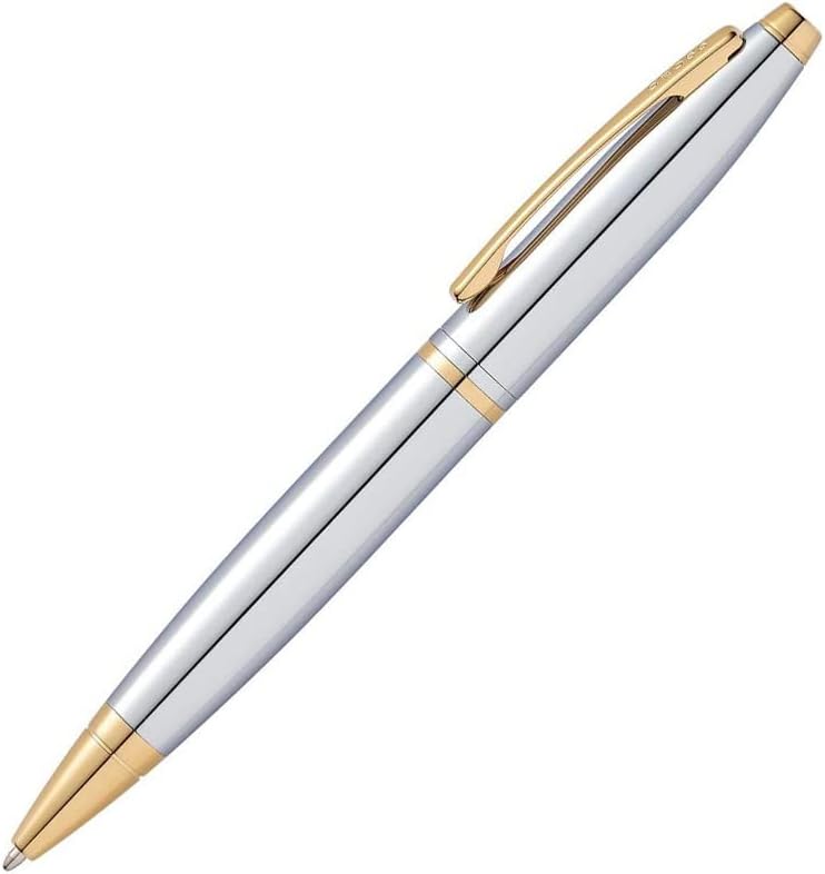 Cross Calais Refillable Ballpoint Pen, Medium Ballpen, Includes 2 Bonus Refills, Premium Gift Box - Medalist Chrome