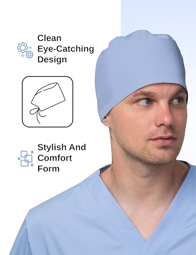 Image of Solid Working Cap Scrub Cap for Women and Men Unisex Surgical Cap Comfortable and Stylish Scrub Hat