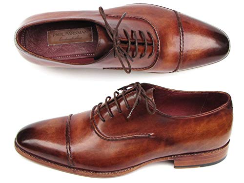 Chaussures Captoe Oxfords marron en cuir habillées pour homme élégant