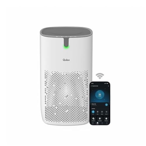 Image of Qubo Smart Air Purifier Q400 for Home by Hero Group | Up to 400 Sq Ft | 99.99% Allergen Removal | True HEPA13 | 9000 Hrs Filter Life | App & Voice Control