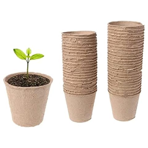 Ur Choice Seeding Cups - Pack of 96 Round Fibre Pots - Biodegradable Seedling Pots - Germination Pots - Eco Friendly Compostable Seedling Pots - For Seed, Seedling & Cuttings Cover