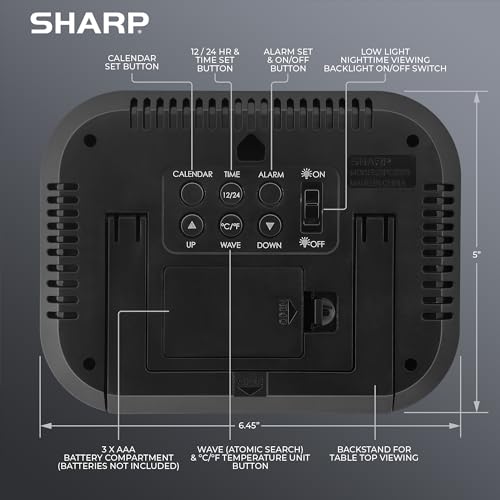 Sharp SPC5028AMZ Atomic Digital Alarm Clock thumb #3