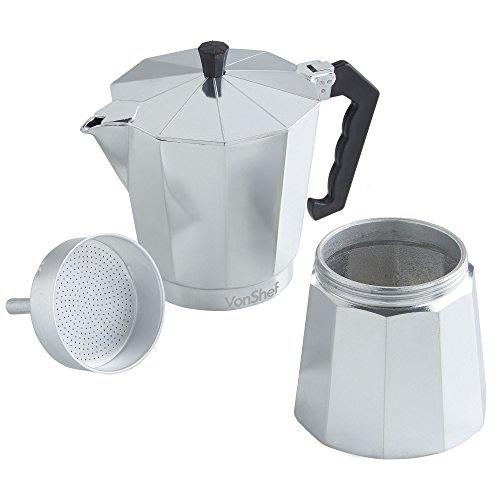 VonShef Macchinetta per espresso italiano per 12