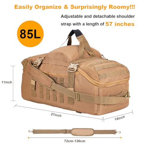 3 in 1 Tactical Travel Duffel Bag Backpack, Heavy Duty Military Gym Bag by Greencity - Used condition - Image 2
