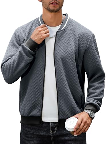 Zaitun Herren Übergangsjacke Bomberjacke College Jacke Basic Freizeitjacke mit Reißverschlusstaschen