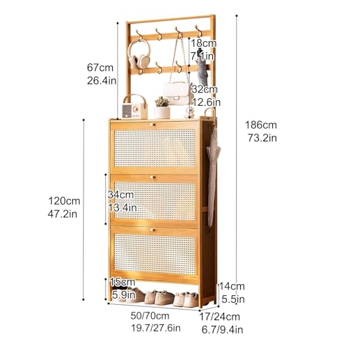 Étagère à chaussures verticale étroite pour optimiser l'entrée de maison