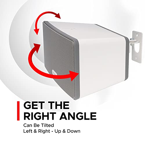 Play 3 Wall Mount White, Compatible With Sonos Play:3, Adjustable Swivel & Tilt Mechanism, Mounting Bracket Includes All Fixings #TOP4