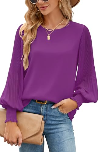 Odosalii Blusen & Tuniken Damen Elegant Festlich Chiffon Frühling Bluse