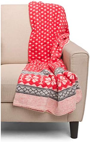 Winter Geometric Snowflake Decorative Oversize Reversible Throw Blanket