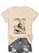 AIMSEN Vintage Western Cowgirl Graphic Shirts Women V Neck Summer Casual Short Sleeve Country Tops A-Beige