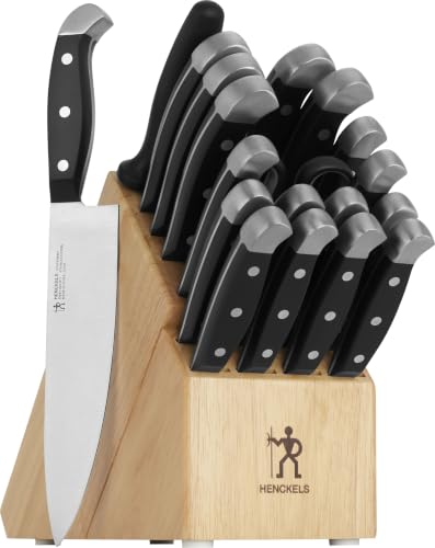 HENCKELS Statement Razor-Sharp 20-Piece Knife Set with Block, Chef Knife, Bread Knife, German Engineered Knife Informed by over 100 Years of Mastery, Natural