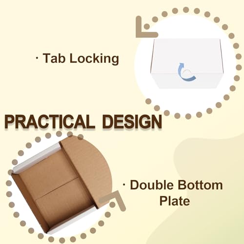 Image of WIFTREY 50 Packs 4X3X2 Small Shipping Boxes, White 4 x 3 x 2 inches Corrugated Cardboard Box for Packaging Small Business, Card Boxes, Mailer for Storage