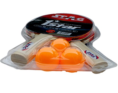 Stag 1 Star Table Tennis Play Set (2 Bats and 3 Balls) Height 25 Centimeters Beam Width 15cm