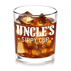 Whiskey Glass 11oz – Old Fashioned Glasses Gifts For Men | Funny Uncle’s Sippy Cup Whisky Glasses for your Uncle | Christmas, Birthday, Father’s Day Fun Gifts For Uncles from Niece, Nephew