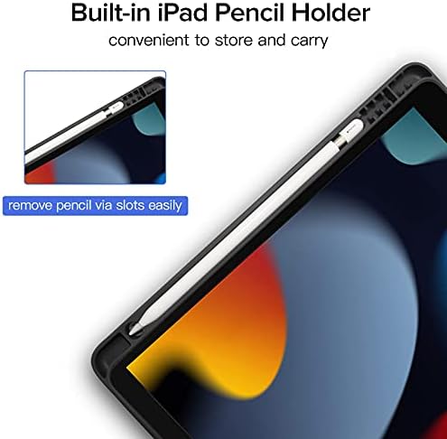 DLveer Case for iPad 9th Generation Case 2021, iPad 8th Generation, iPad 7th Generation 10.2 Inch, PU Leather+ Soft TPU Back Cover with Auto Sleep/Wake for iPad 10.2 2021/ 2020/2019, Denim Black