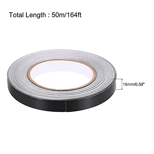 Image of uxcell Aluminum Foil Tape Black Matte Tape Non Reflective 15mmx50m /164ft for HVAC, Sealing, Patching Hot and Blocking Light 2pcs