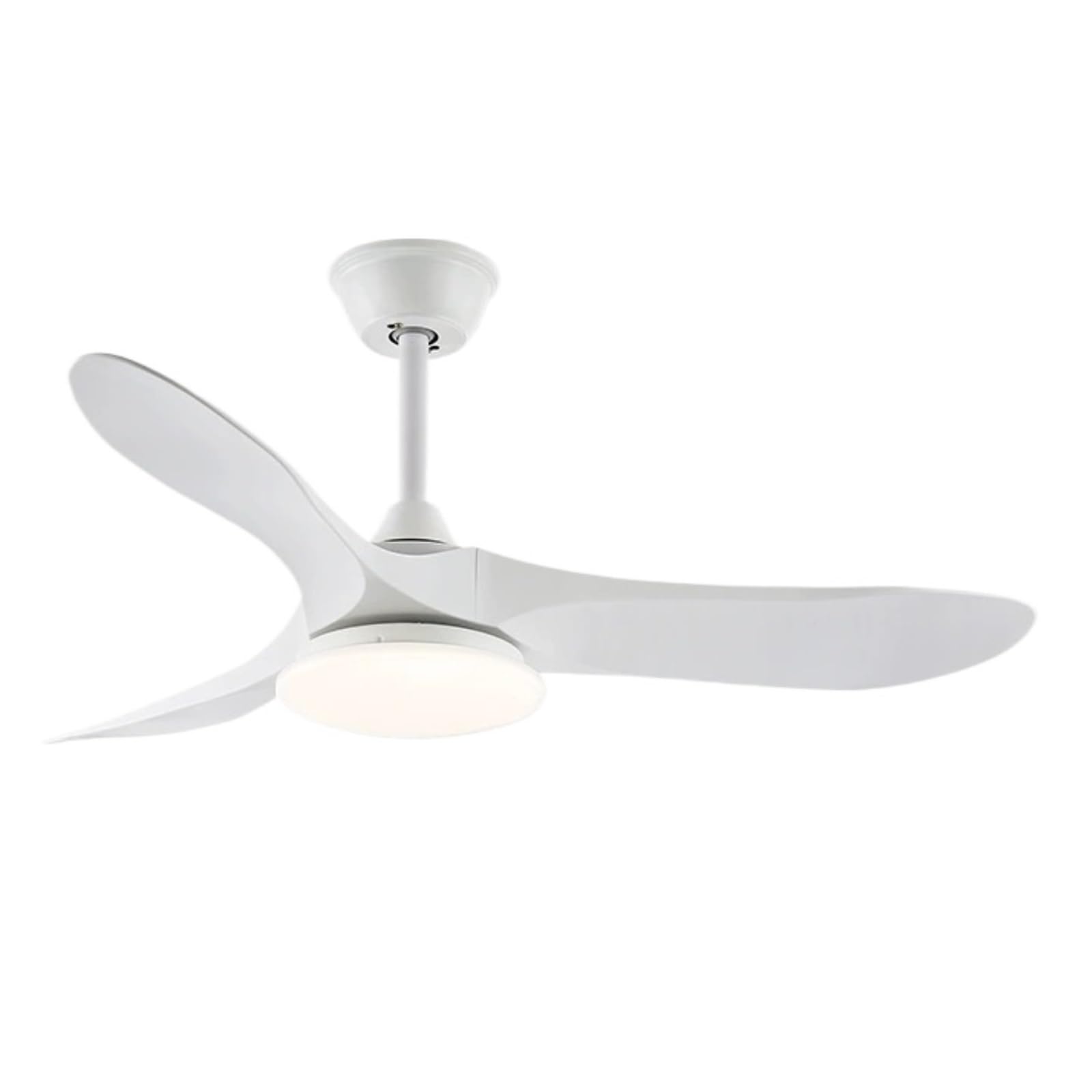 ERETYRET Solid Wood Ceiling Fan Light Wind Electric Silent High Guest Restaurant Quiet Cooling(White,52inch)