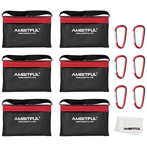 AMBITFUL 6 x Heavy Duty Sand Bag Photography Studio Video Stage Film Sandbag Saddlebag for Light Stands Boom Arms Tripods Pack of 6 Cover
