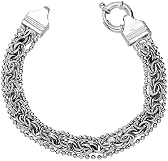 Charmsy 925 Sterling Silver Byzantine Bracelets for Women | Handmade Classic Byzantine Link Chain Bracelet Jewelry Gift for Her Mom Wife2