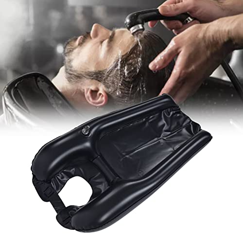 Inflatable Hair Washing Basin for Sink at Home, Portable Shampoo Bowl, Hair Washing Basin for Bedridden, Disabled, Injured, Wheelchair Person at Bedside and Kitchen Sink Use(Black)