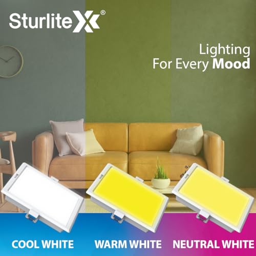 Image of Sturlite Dex (3 in1) Square LED Downlight|Warm, Neutral & Cool White Color Temperature|1500 Lumens with CRI Tech for Various Ceiling Types and Rooms (10W, Pack of 4)