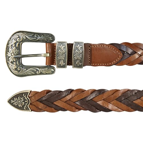 Image of Lucky Brand Women's Western Leather Belt | Classic | Fashion | Vintage | Buffalo Leather | Western-Inspired