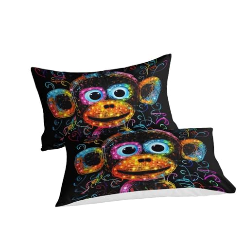 Housse de couette singe pour chambre garçon et adulte, parure de lit zippée 220x240