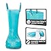K KomForme Girls Rain Boots,Kids Glitter Waterproof Boots with Easy-on Handles