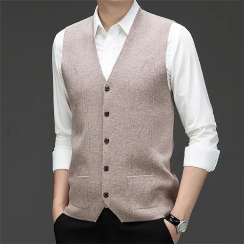 Men's Sweater Vest Business Casual V-Neck Sleeveless Warm Knit Button Cardigan Waistcoat4