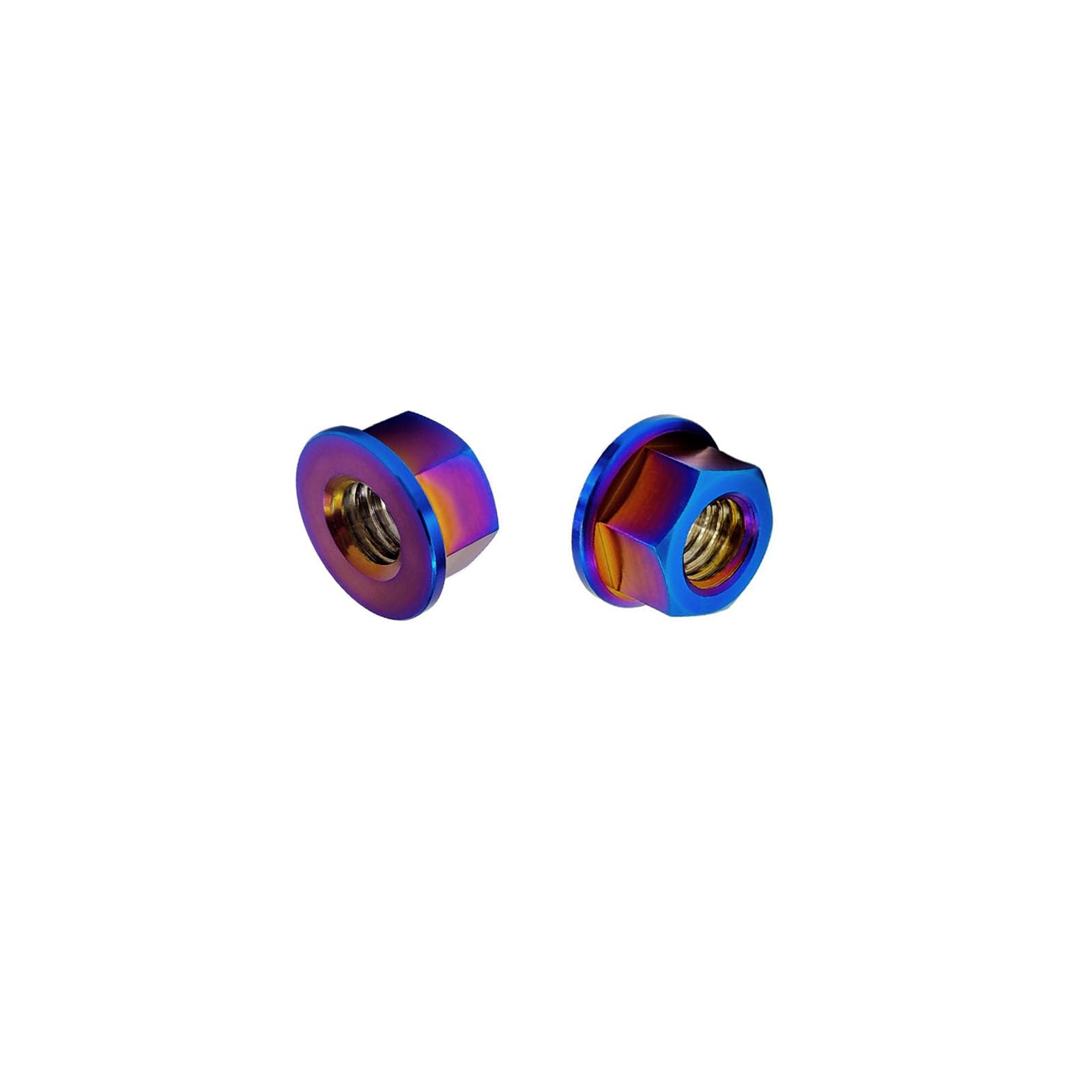RISON tytanowa nakrętka kołnierzowa M12 x 1,75 mm, tytanowa nakrętka zębata, wypalana, niebieska, 6AL4 V, tytanowa nakrętka kołnierzowa do motocykla, 5 sztuk