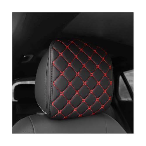 Osilly Car Headrest Cover, Soft Breathable Vehicle Seat Head Rest Protector, Flexible Automotive Interior Front Seat Head Rest Protection Wrap Accessories, Universal for Van, SUV, Truck (Red)