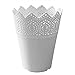 Produktbild LAAT Blumentopf Container Eisen Blumenvase Metall Zinn Eimer Schreibtisch Ablagekorb Stifthalter Make-Up Pinsel Organizer Anlage Vase Dekoration (Weiß)