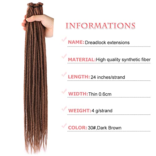 24 Inch 10strands/pack Synthetic Dreadlocks Extensions Thin 0.6cm Soft Reggae Hair Hip-Hop Style Dread Extensions Long Crochet Braids For Hippie Dread locks Hair(24Inch 10strands, 30) - Image 3