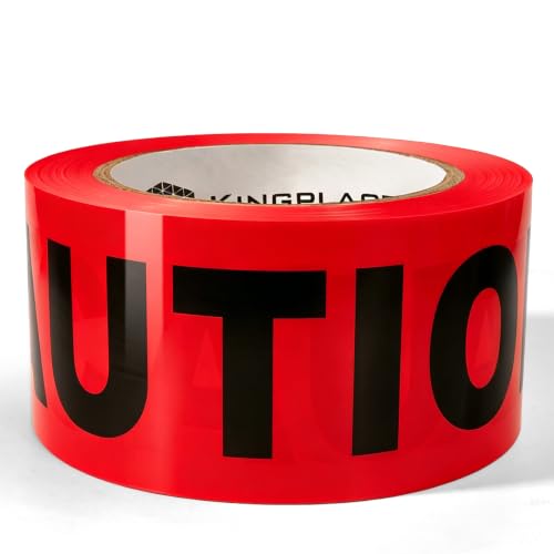 KINGPLAST Red Tape Danger Do Not Enter 3 inch X 1000 feet Red with a Bold Black Print for High Visibility Caution Barrier Tape Roll Non-Adhesive for Danger Construction Crime Scene