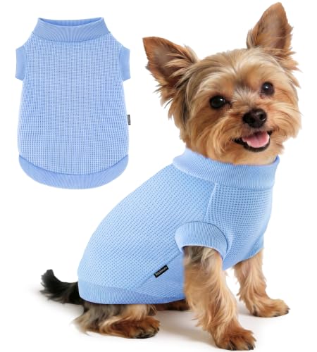 Image of 1 Pack Dog Shirt for Small Supplies Functional Waffle Dog Clothes Warm Soft Sweatshirt Outfit for Dogs Cats Pet Apparel