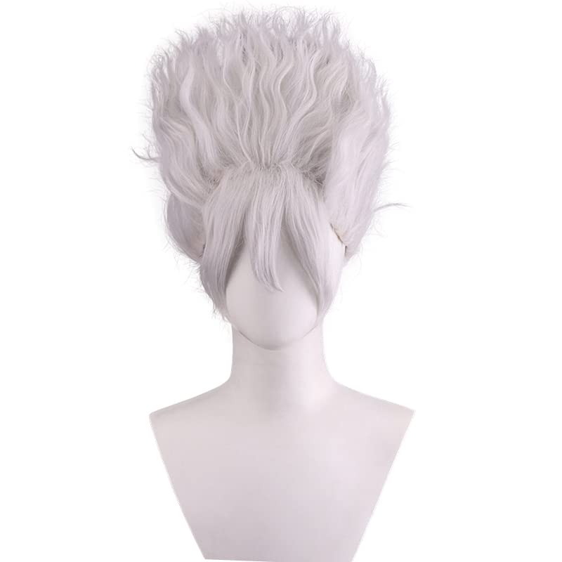 Anime OP Gear Fifth Sun God Nika Monkey D. Luffy peluca plateada corta rizada fiesta pelo Halloween Cosplay accesorios accesorios