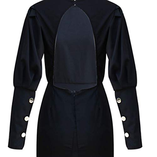 Bibokaoke Casual Business Dresses For Women Color O-Neck Women Casual Mini Autumn Solid Long Summer Dress For Women Plus Size Black #TOP5